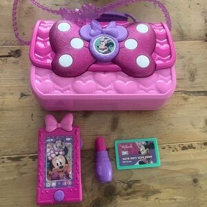 Disney Minnie Mouse Pink Kids Play Purse with Accessories
